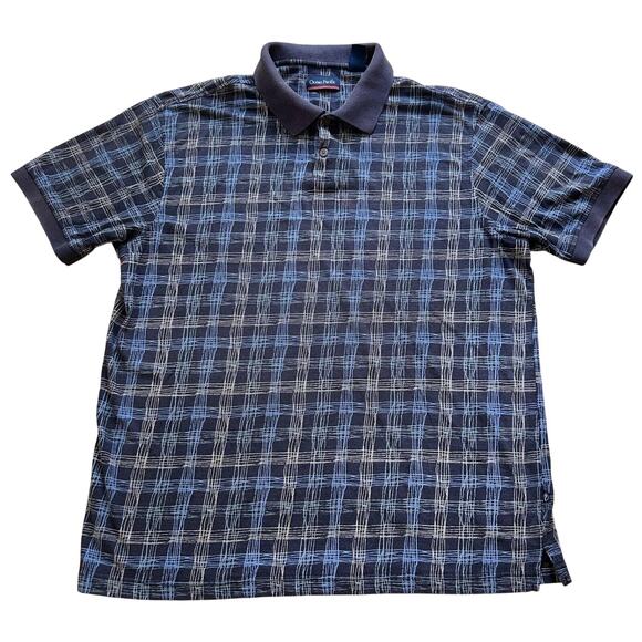 Ocean Pacific OP Polo Shirt Men's L Multicolor Plaid Geometric - Picture 7 of 7